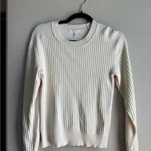 Rag & Bone Cotton Ribbed Cream Cottagecore Sweater XS Coastal Y2K Clean Girl